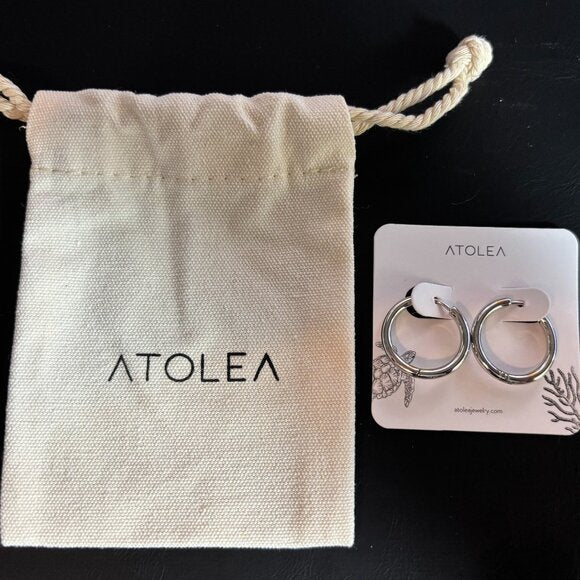 ATOLEA CLASSIC HOOP EARRINGS, LARGE - STAINLESS STEEL