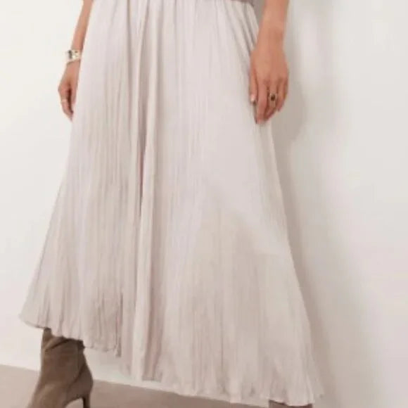 Mint Velvet Oyster Crinkle Maxi Skirt - Small (4-6 US)