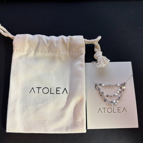 ATOLEA CLASSIC CHOKER, SILVER TONE 15.5 - 17INCHES
