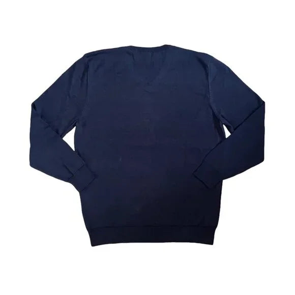 TED LASSO - V-NECK JUMPER EMBROIDERED RICHMOND CREST - NAVY - LARGE