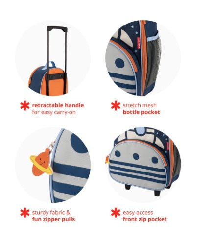 CARTERS - SPARK STYLE KIDS CARRY ON ROLLING LUGGAGE - ROCKET