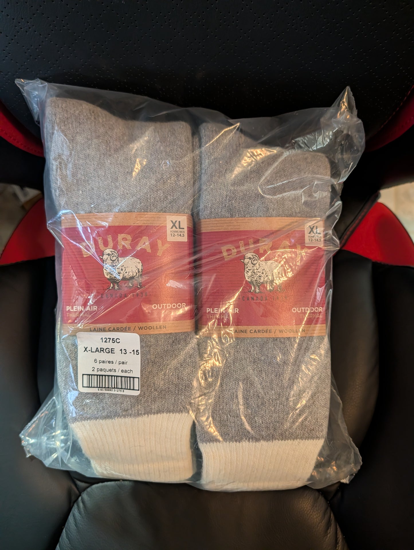 2 PACKS OF DURAY BOREAL SOCKS - (3-PACK) MEN'S XLARGE (12-14.5)