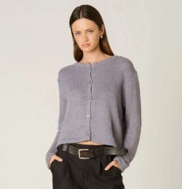 Nia Ariana Cardigan Grey Wool Blend Cardigan - Relaxed Fit - L/XL (10-14)