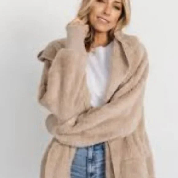 BALTIC BORN - MELROSE TEDDY JACKET - OATMEAL - ONE SIZE