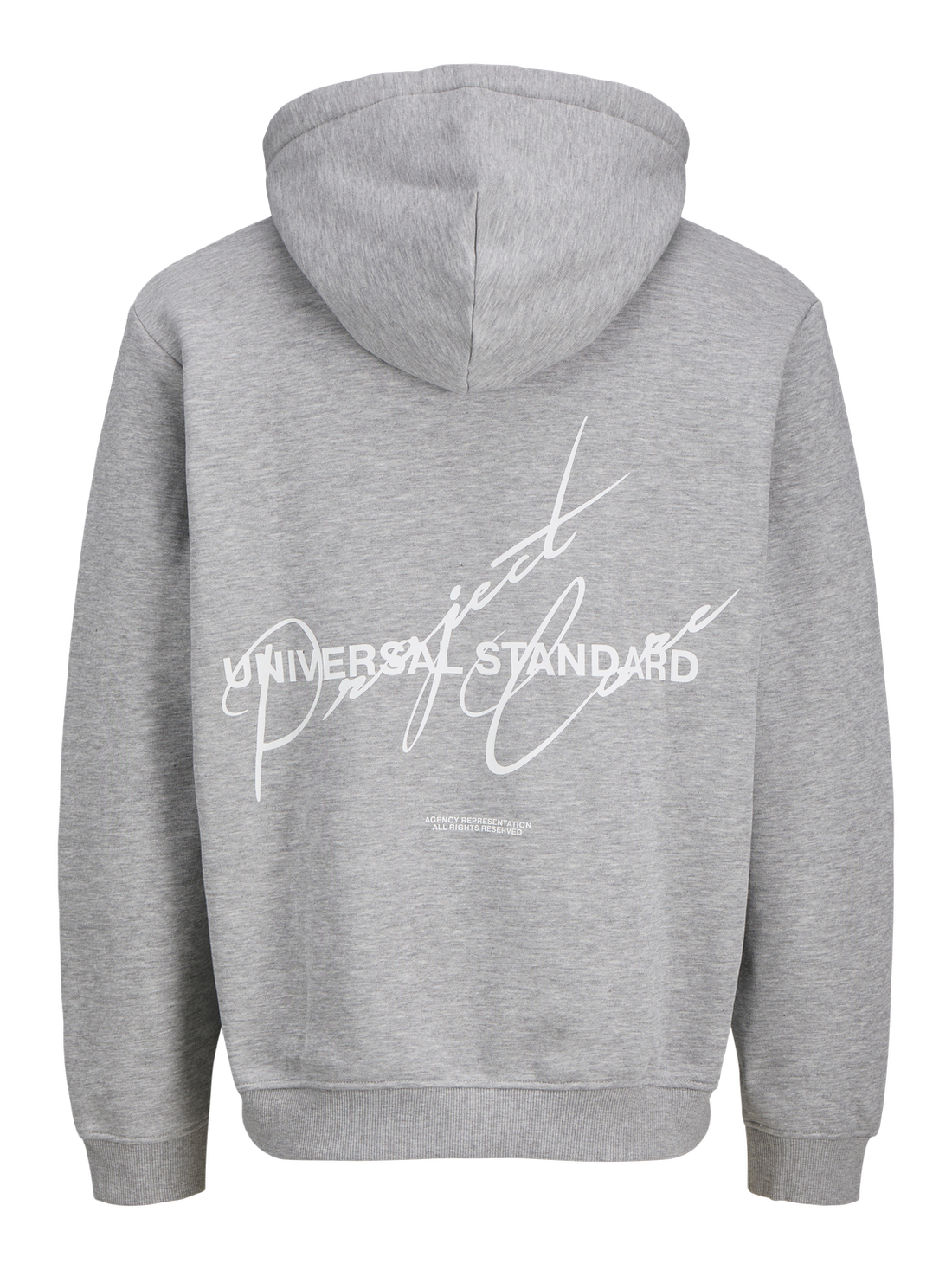 JACK & JONES LOOSE FIT LIGHT GREY MELANGE HOODIE - MENS SMALL