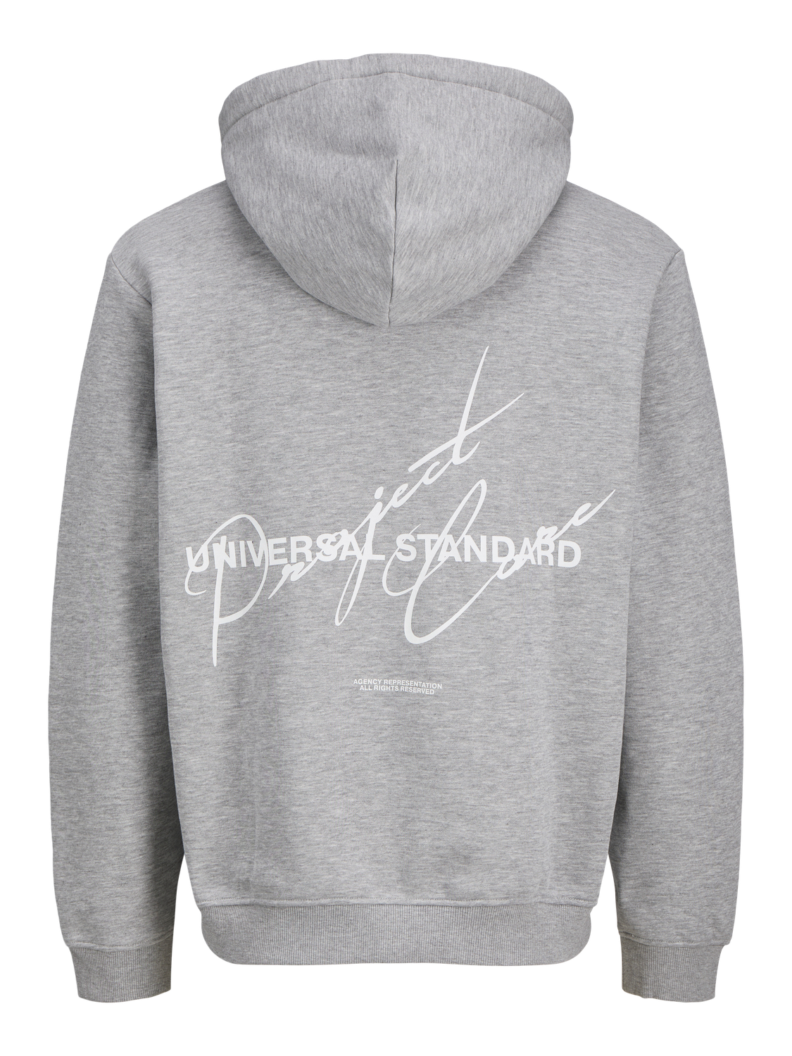 JACK & JONES LOOSE FIT LIGHT GREY MELANGE HOODIE - MENS SMALL