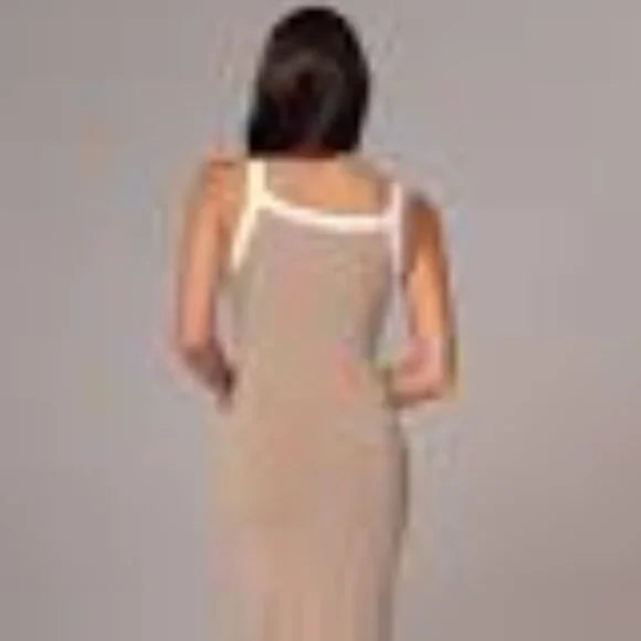 JLUXLABEL BEIGE FRANCESCA CONTRAST MAXI DRESS NWT SIZE MEDIUM