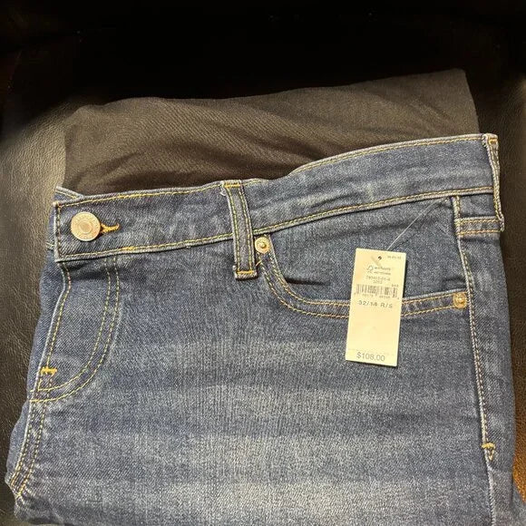 GAP - MATERNITY TRUE WAISTBAND FULL PANEL GIRLFRIEND JEANS 32/14 REGULAR