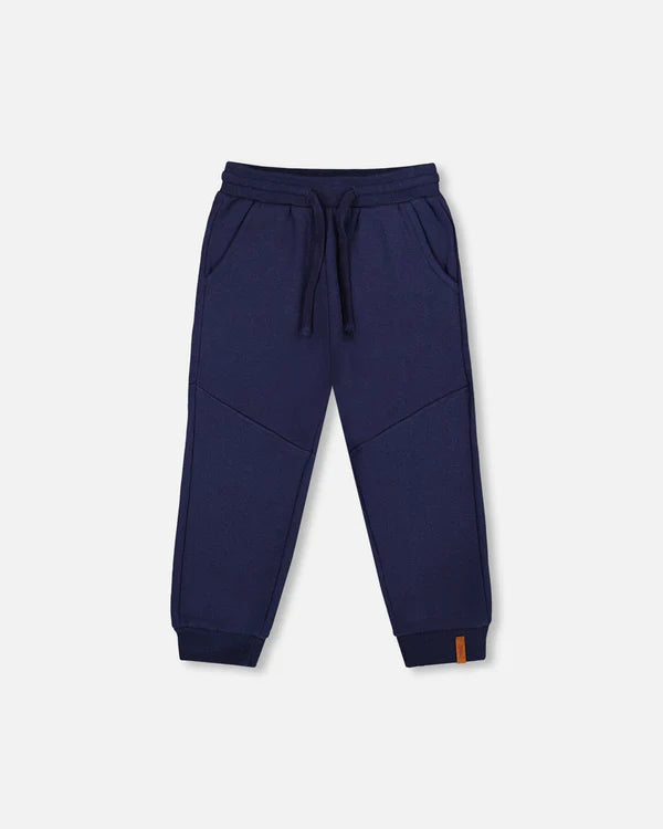 DEUX PAR DEUX - FLEECE SWEATPANTS WITH POCKETS NAVY BLUE - SIZE 4