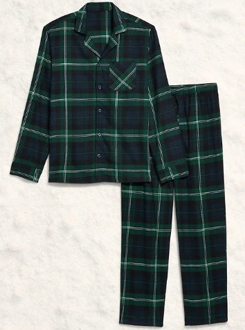OLD NAVY PLAID FLANNEL PAJAMA SET - SMALL - NEW
