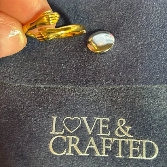 LOVE & CRAFTED HUGGING RING - GOLD PLATED - SIZE 8