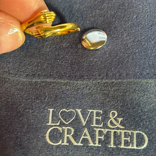 LOVE & CRAFTED HUGGING RING - GOLD PLATED - SIZE 8
