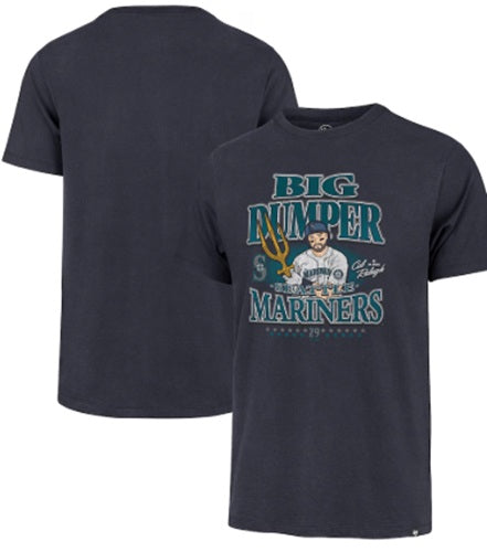 MEN'S SEATTLE MARINERS CAL RALEIGH '47 NAVY PLAYER GRAPHIC T-SHIRT -XL