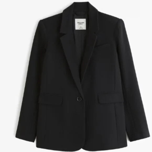 A&F CLASSIC SUITING BLAZER - BLACK - MEDIUM