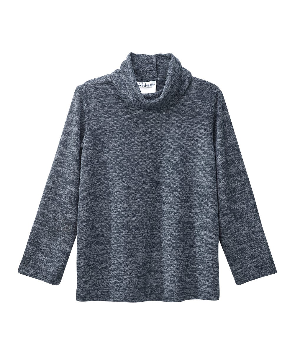 SILVERTS - WOMEN'S OPEN BACK COWL NECK TOP - BLUE STONE - MEDIUM