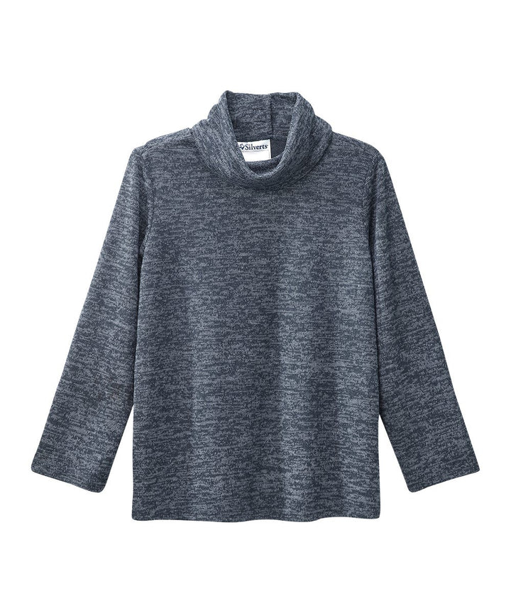 SILVERTS - WOMEN'S OPEN BACK COWL NECK TOP - BLUE STONE - MEDIUM