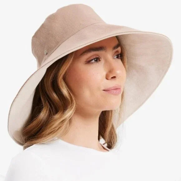 SOLBARI ULTRA WIDE COTTON LINEN HAT UPF 50+ DESERTSAND/BEIGE - SMALL/MEDIUM