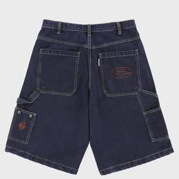 ERASED WIDE LEG DENIM SHORTS - MEN'S SIZE 34