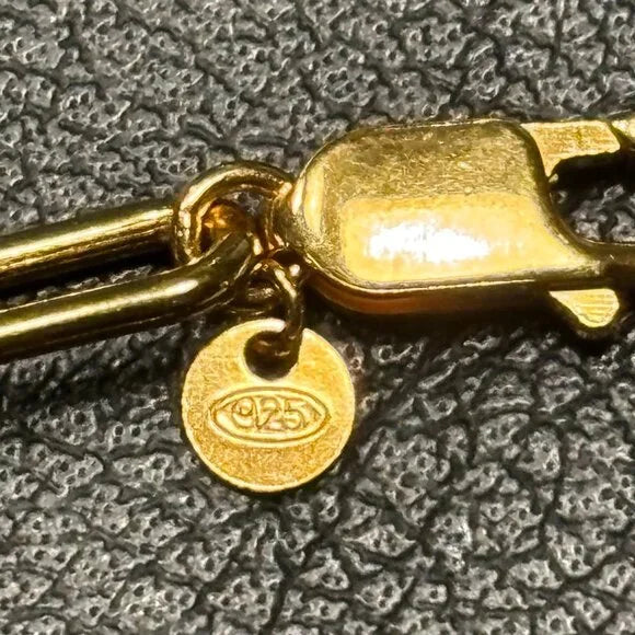 OAK AND LUNA LARGE PAPERCLIP CHAIN NECKLACE - GOLD PLATED (.925) 16-18 INCHES