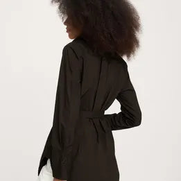 BANANA REPUBLIC - COTTON POPLIN BELTED TUNIC SHIRT - (SMALL)