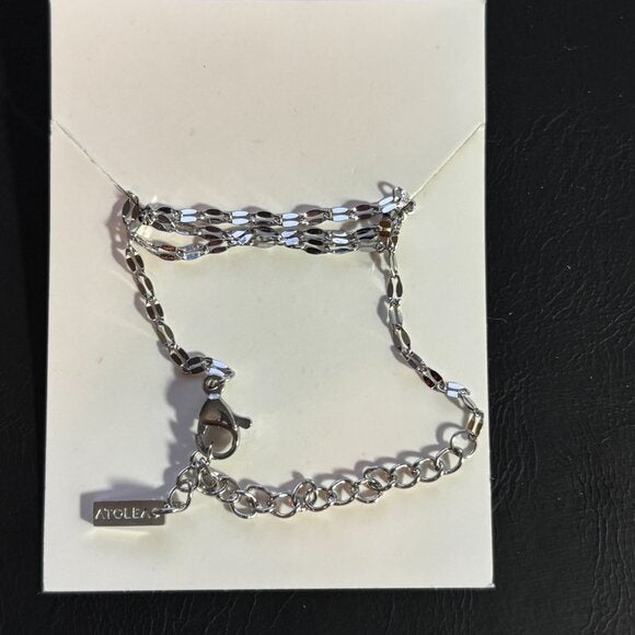 ATOLEA CLASSIC CHOKER, SILVER TONE 15.5 - 17INCHES