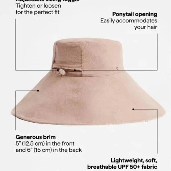 SOLBARI ULTRA WIDE COTTON LINEN HAT UPF 50+ DESERTSAND/BEIGE - SMALL/MEDIUM