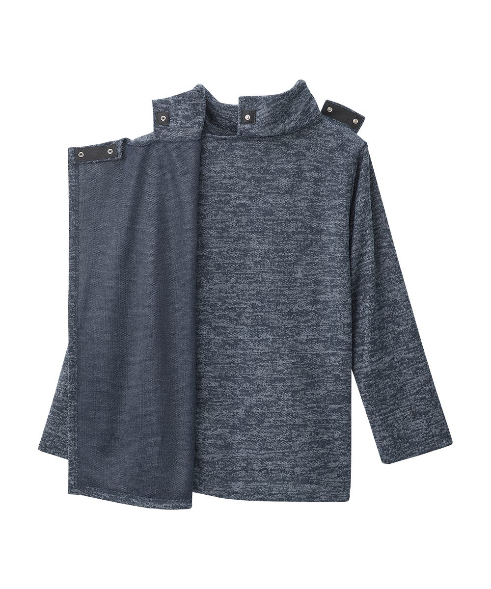 SILVERTS - WOMEN'S OPEN BACK COWL NECK TOP - BLUE STONE - MEDIUM