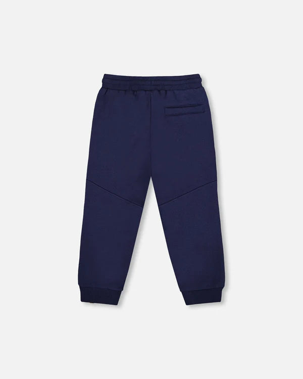 DEUX PAR DEUX - FLEECE SWEATPANTS WITH POCKETS NAVY BLUE - SIZE 4