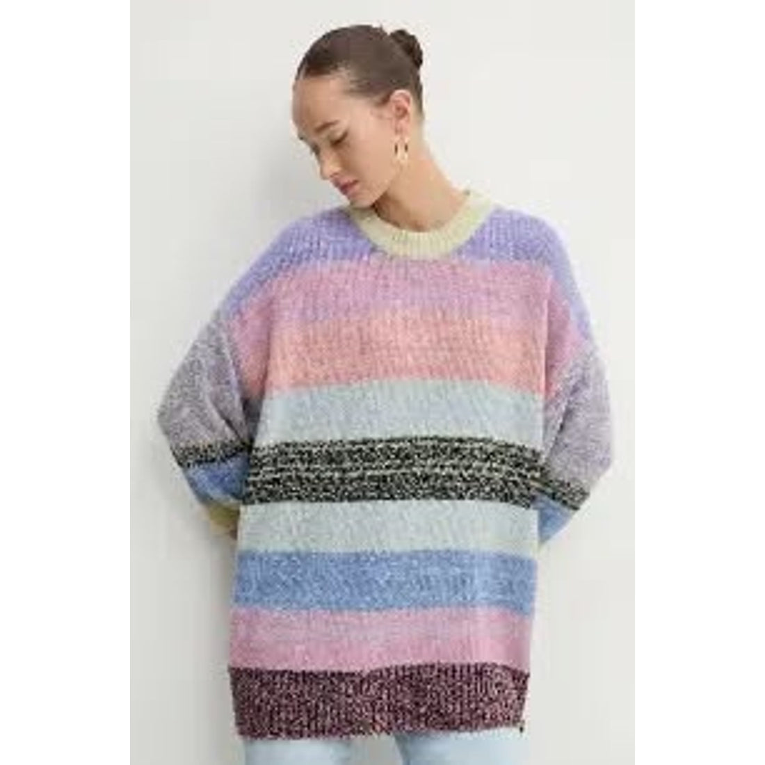 NWT - DESIGUAL WOMEN'S STRIPED SWEATER - LARGE