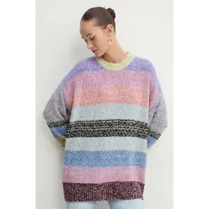 NWT - DESIGUAL WOMEN'S STRIPED SWEATER - LARGE