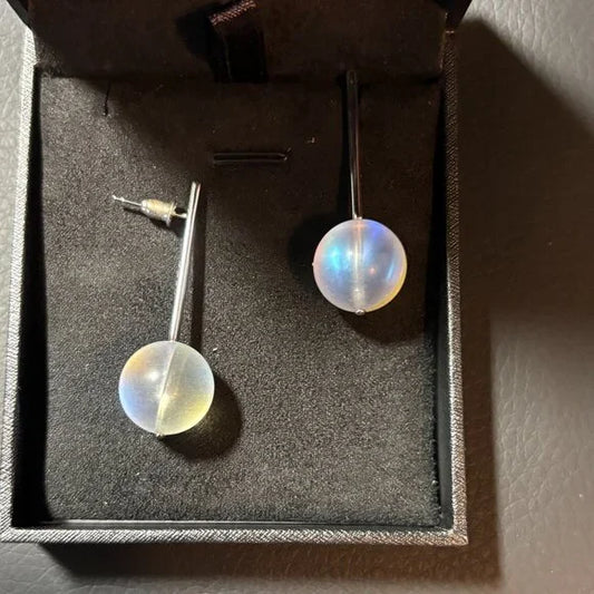 NOGU - RAINBOW WHITE MERMAID GLASS DROP EARRINGS - NWOT