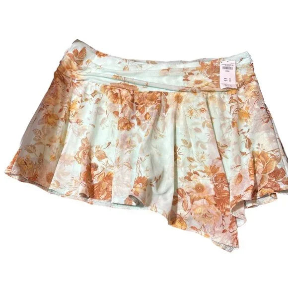 A&F MID RISE ASYMMETRICAL FLIRTY RUCHED MINI SKORT - LARGE - NEW