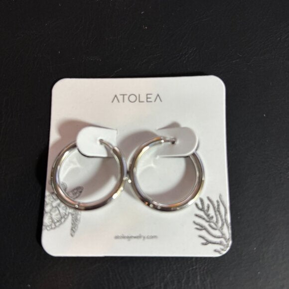 ATOLEA CLASSIC HOOP EARRINGS, LARGE - STAINLESS STEEL