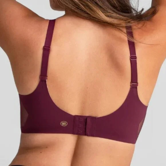 Honeylove Liftwear Crossovder Bra - FIG - Medium (with extender). Fits 36B-C NWT
