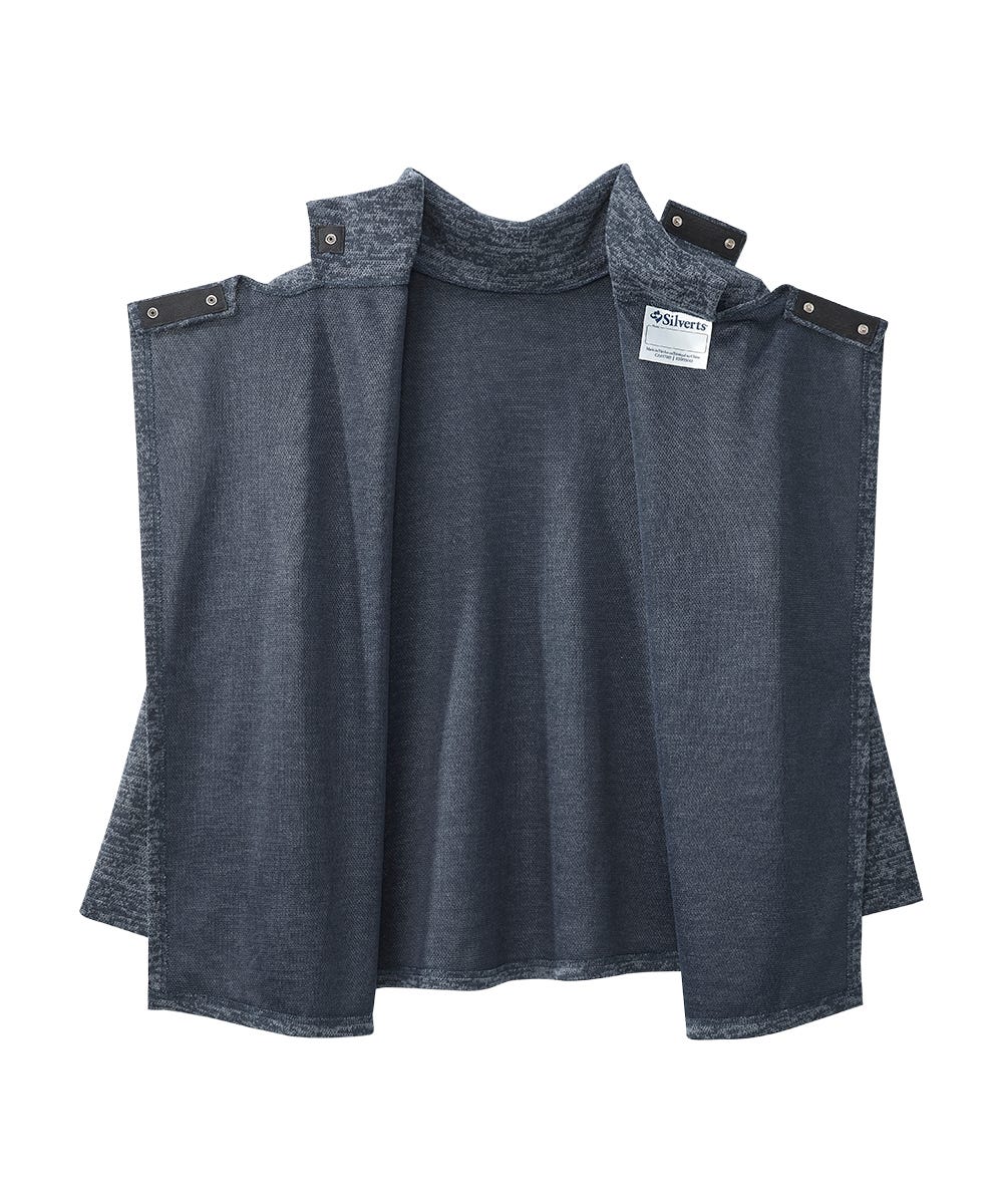 SILVERTS - WOMEN'S OPEN BACK COWL NECK TOP - BLUE STONE - MEDIUM