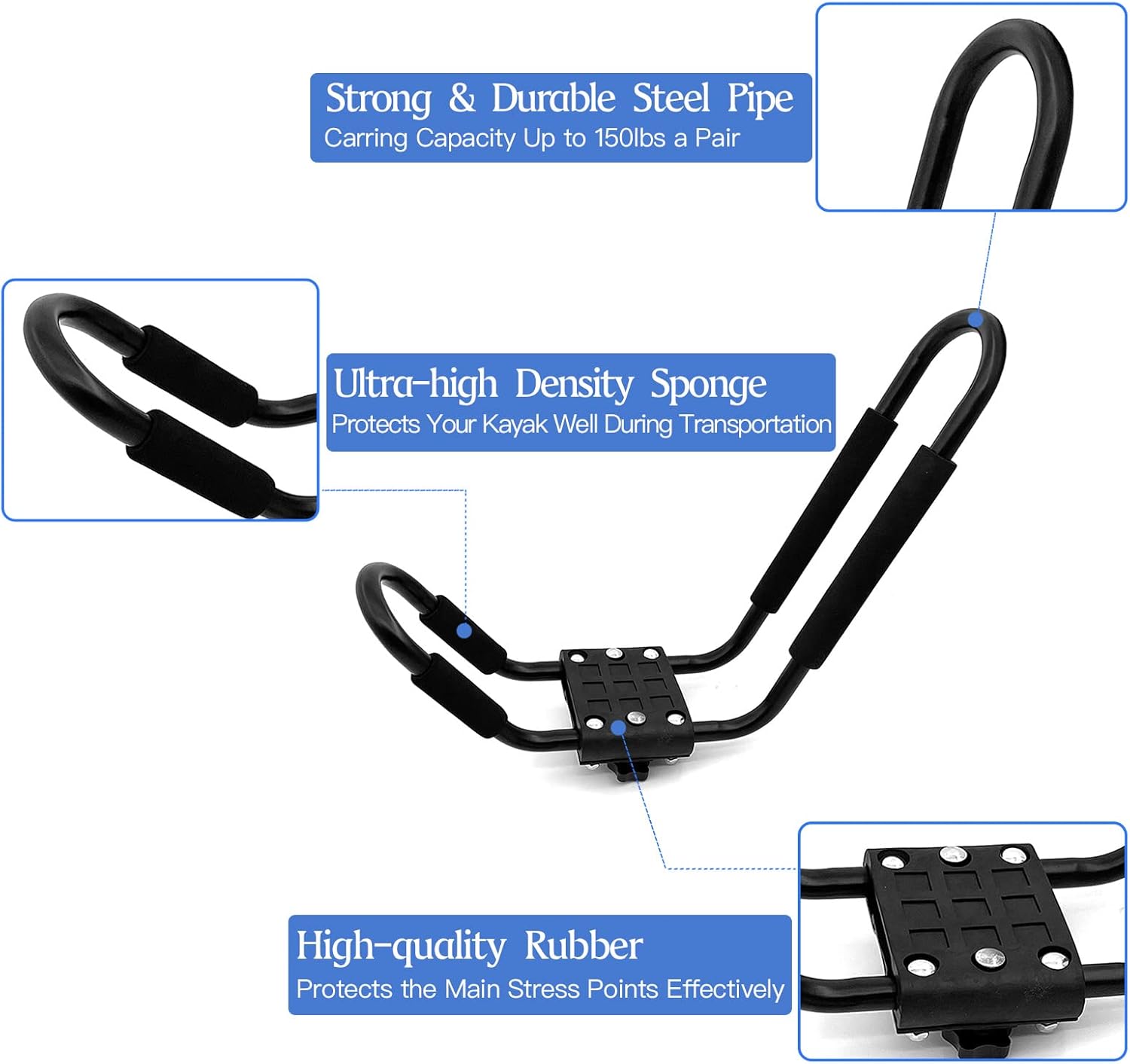KAYAK ROOF RACKS CARRIER - UNIVERSAL FIT - NEW