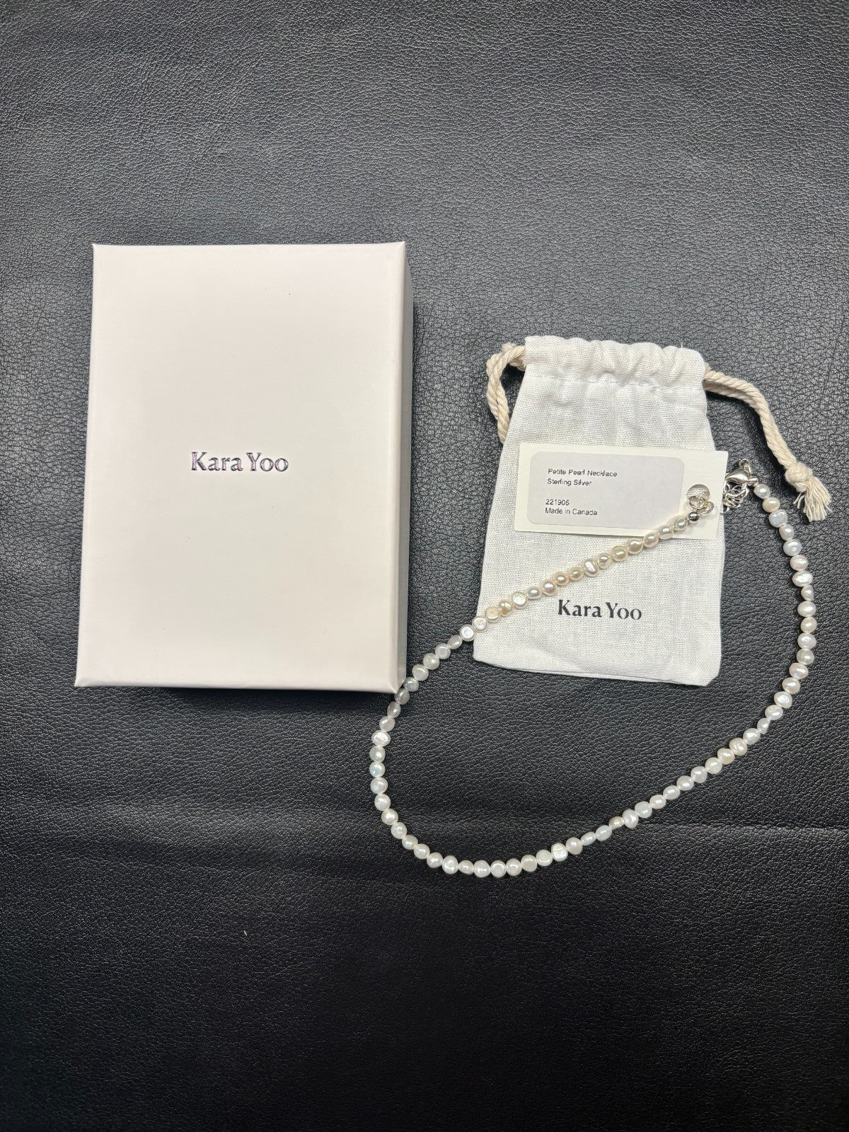 Kara Yoo Rice Pearl & Petite Pearl Necklaces, Storage Bags & Gift Box