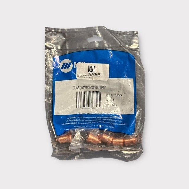 Miller OEM 5 Pack 212726, Tip, Ice, Standard, 80amp