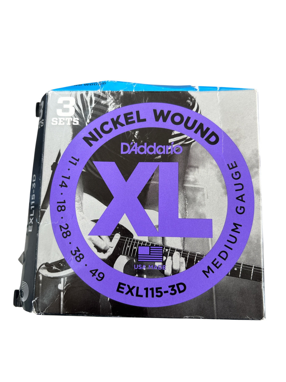 1 Box  D'Addario XL Electric Guitar Strings 11-49 Medium EXL115-3D