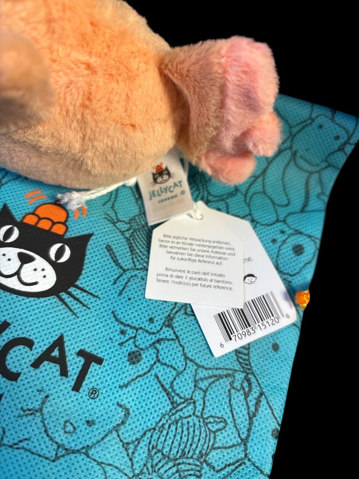 Jellycat London  Fluffy Chicken Plush Tiny 3.5"  with Bag NWT