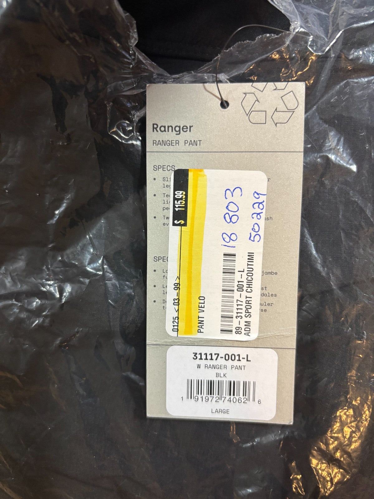 Fox Women’s Ranger Pant Sz L Item# 31117-001-L   NWT