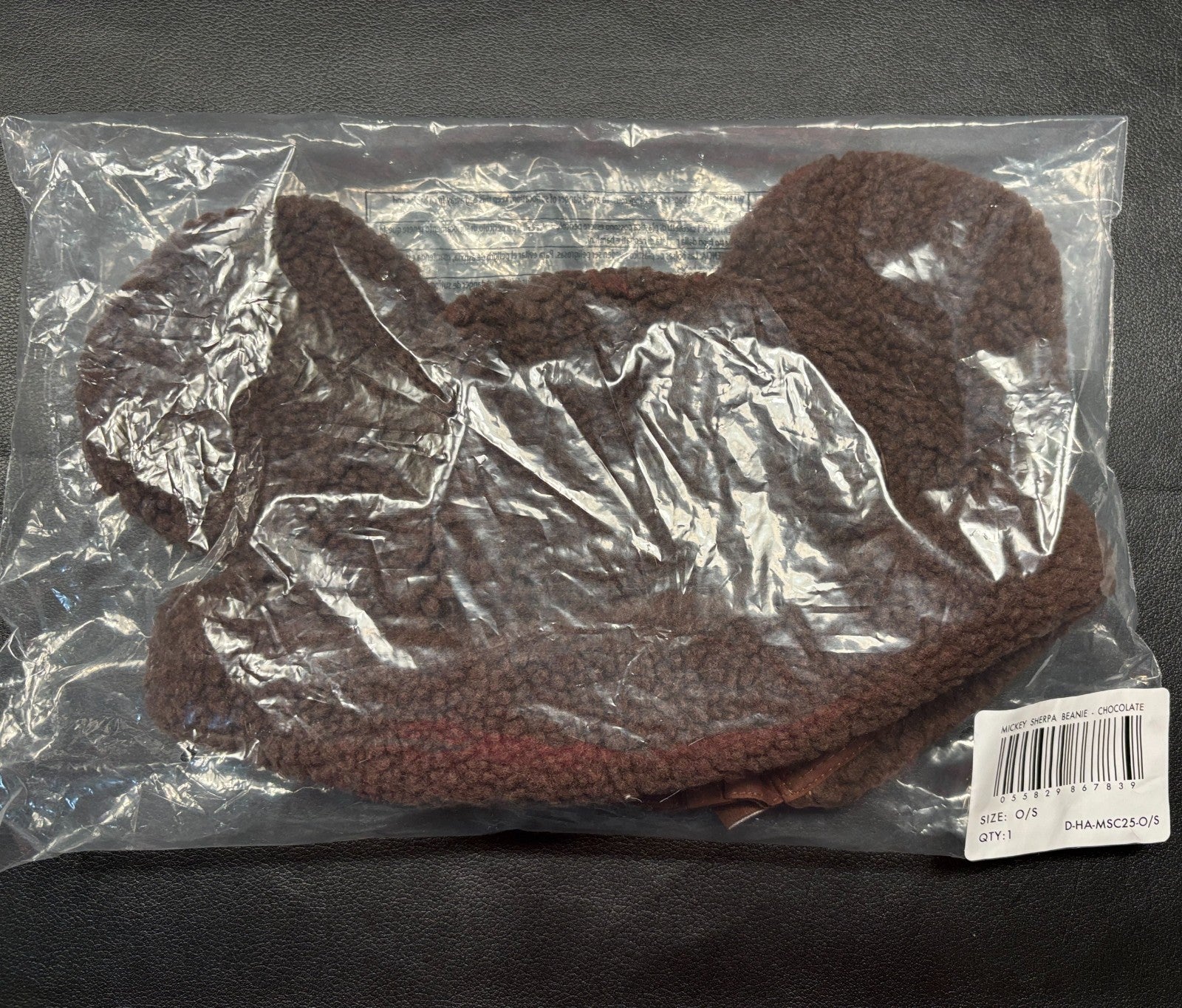 Cakeworthy x Disney Mickey Mouse Ears Sherpa Beanie (Chocolate Brown)
