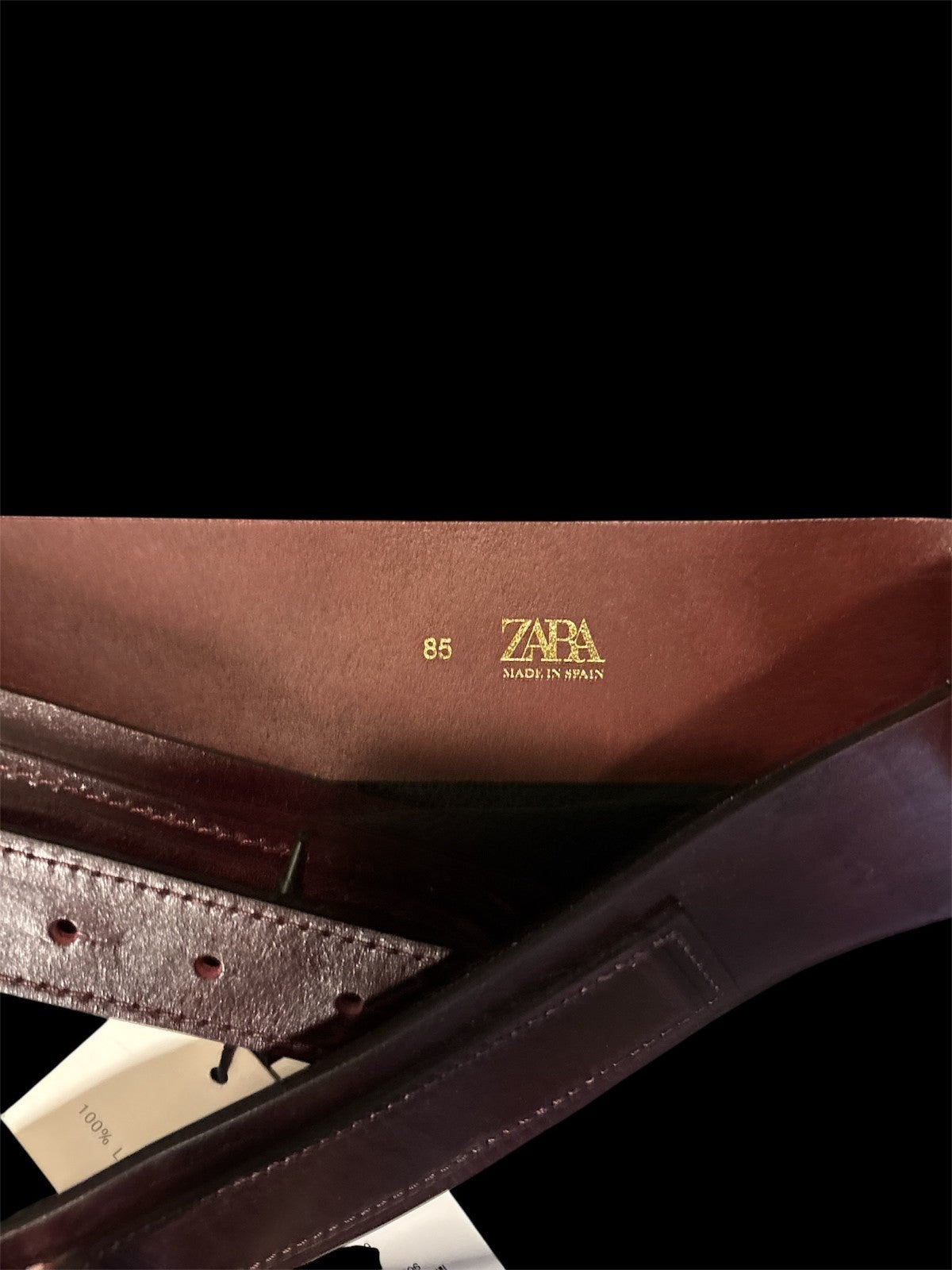 ZARA WOMAN SS25 BURGUNDY LEATHER SASH BELT WITH OVAL BUCKLE 6399/005/606 - NWT