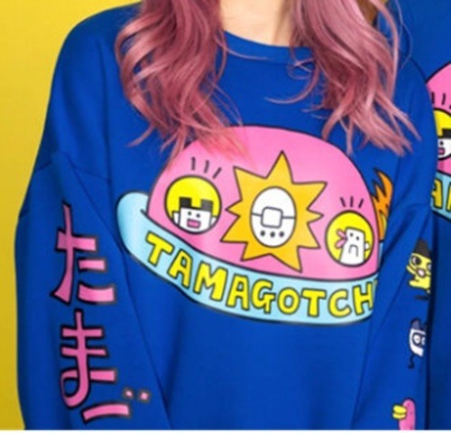 CAKEWORTHY TAMAGOTCHI DROP SLEEVE SWEATER - LARGE - NWT