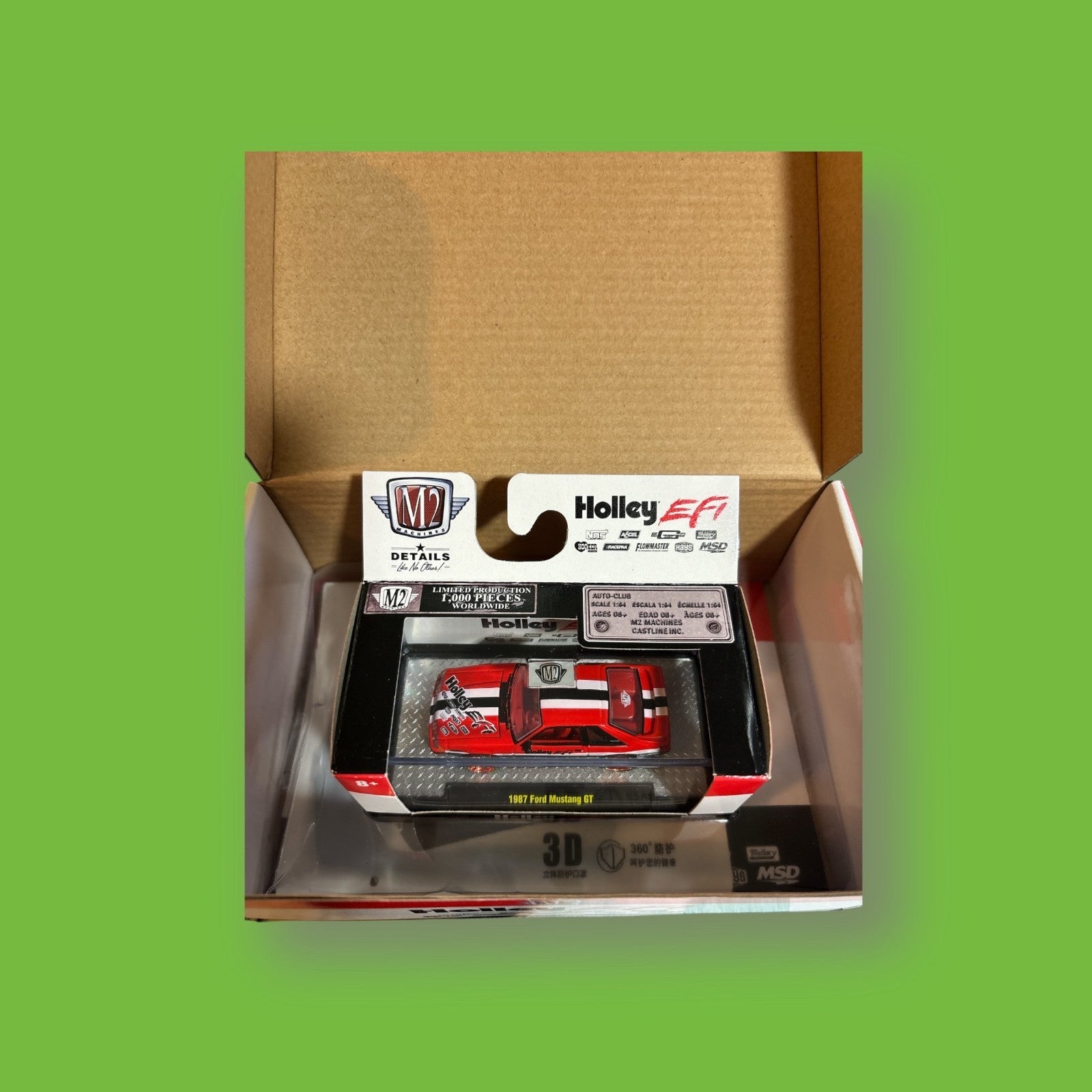 M2 Machines Auto-Club: 1987 Ford Mustang GT Chase Piece - HOLLEY EFI 1:64 NEW!