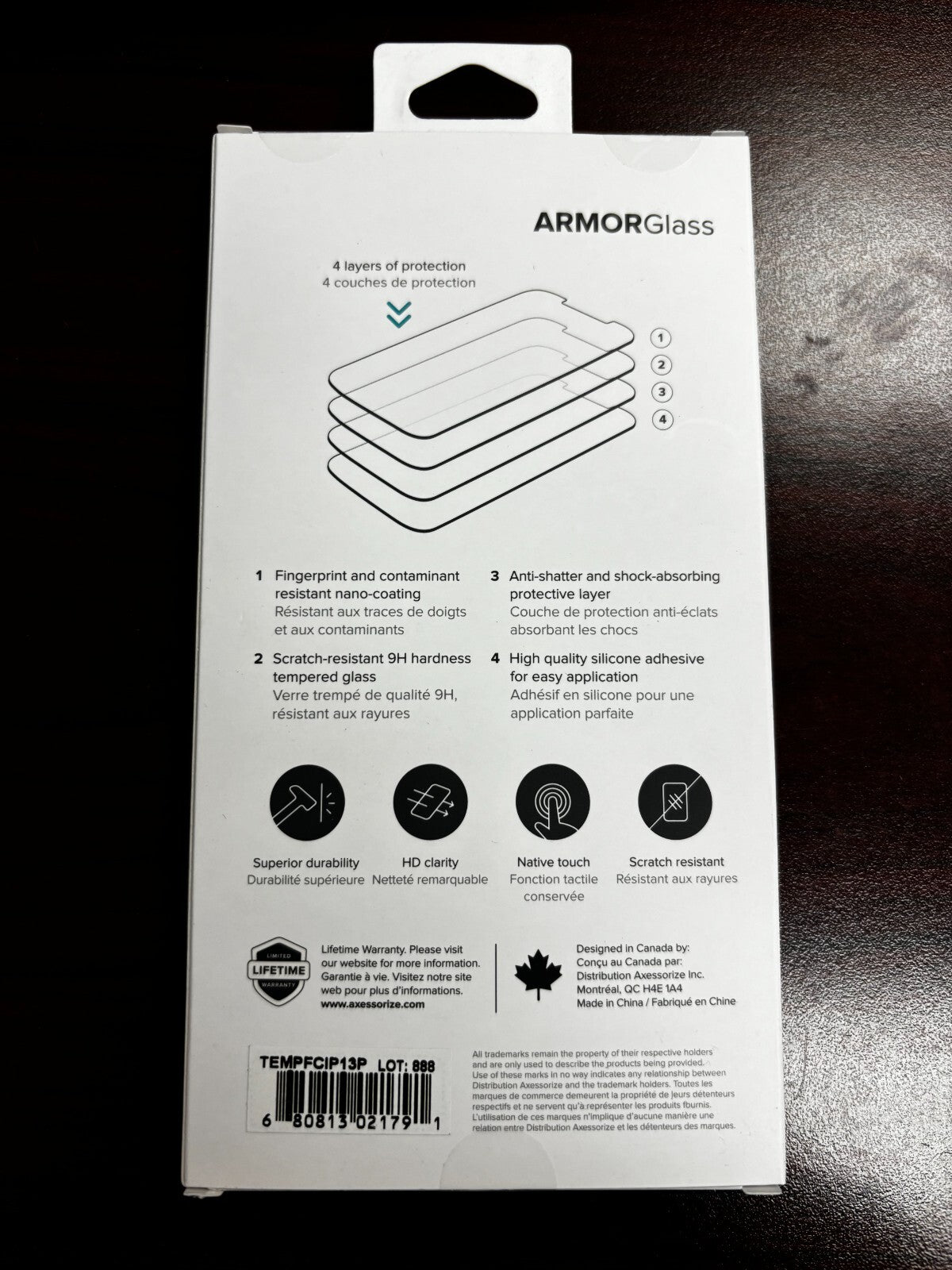 Axessorize ARMORGlass Screen Protector with Full Coverage iPhone 13/13 Pro