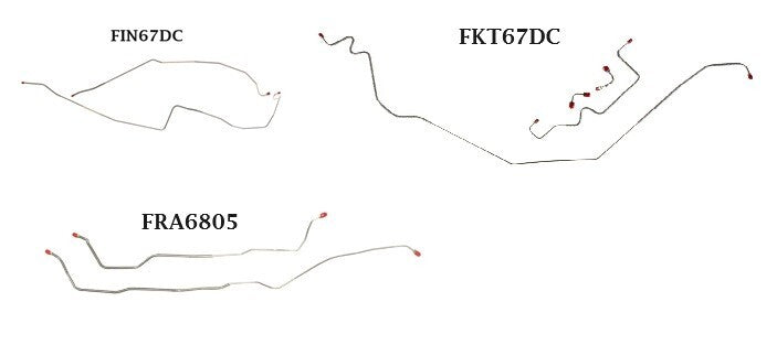 1967-68 Camaro/Firebird Summit Racing Brake Line Sets FIN67DC, FRA6805, FKT67DC
