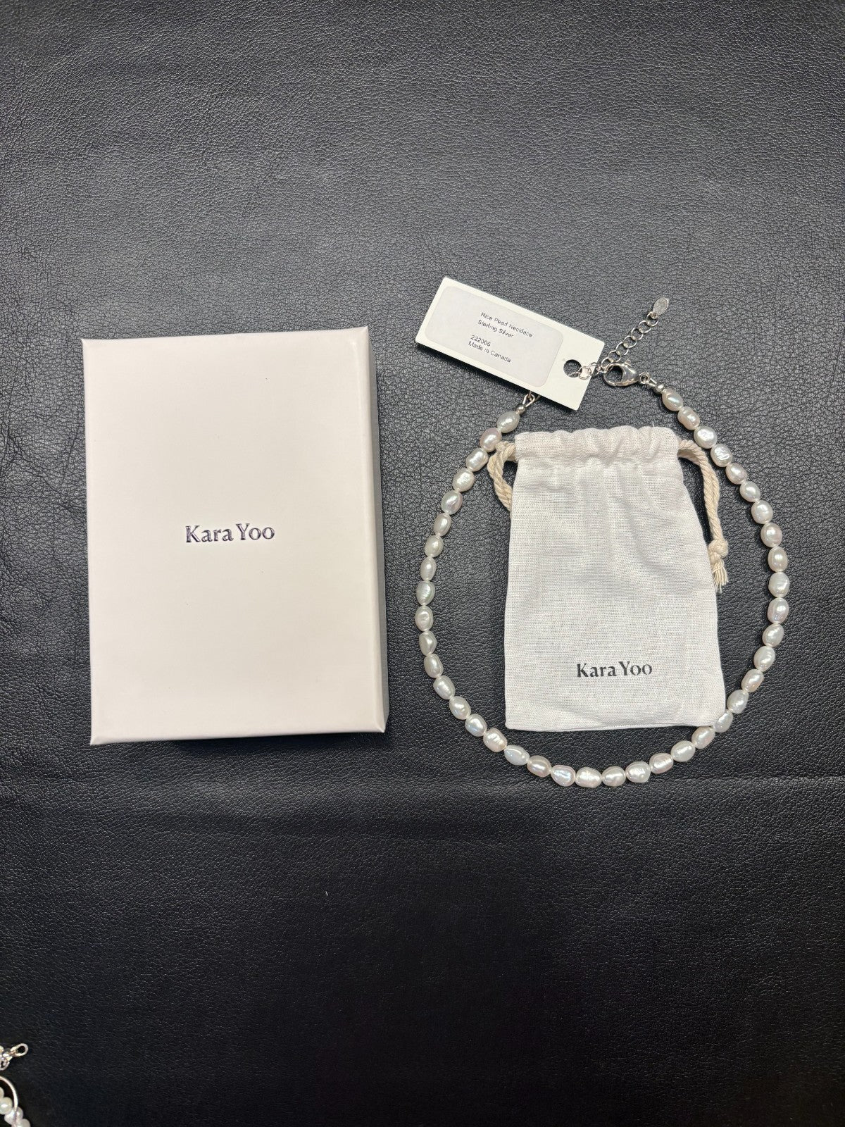 Kara Yoo Rice Pearl & Petite Pearl Necklaces, Storage Bags & Gift Box