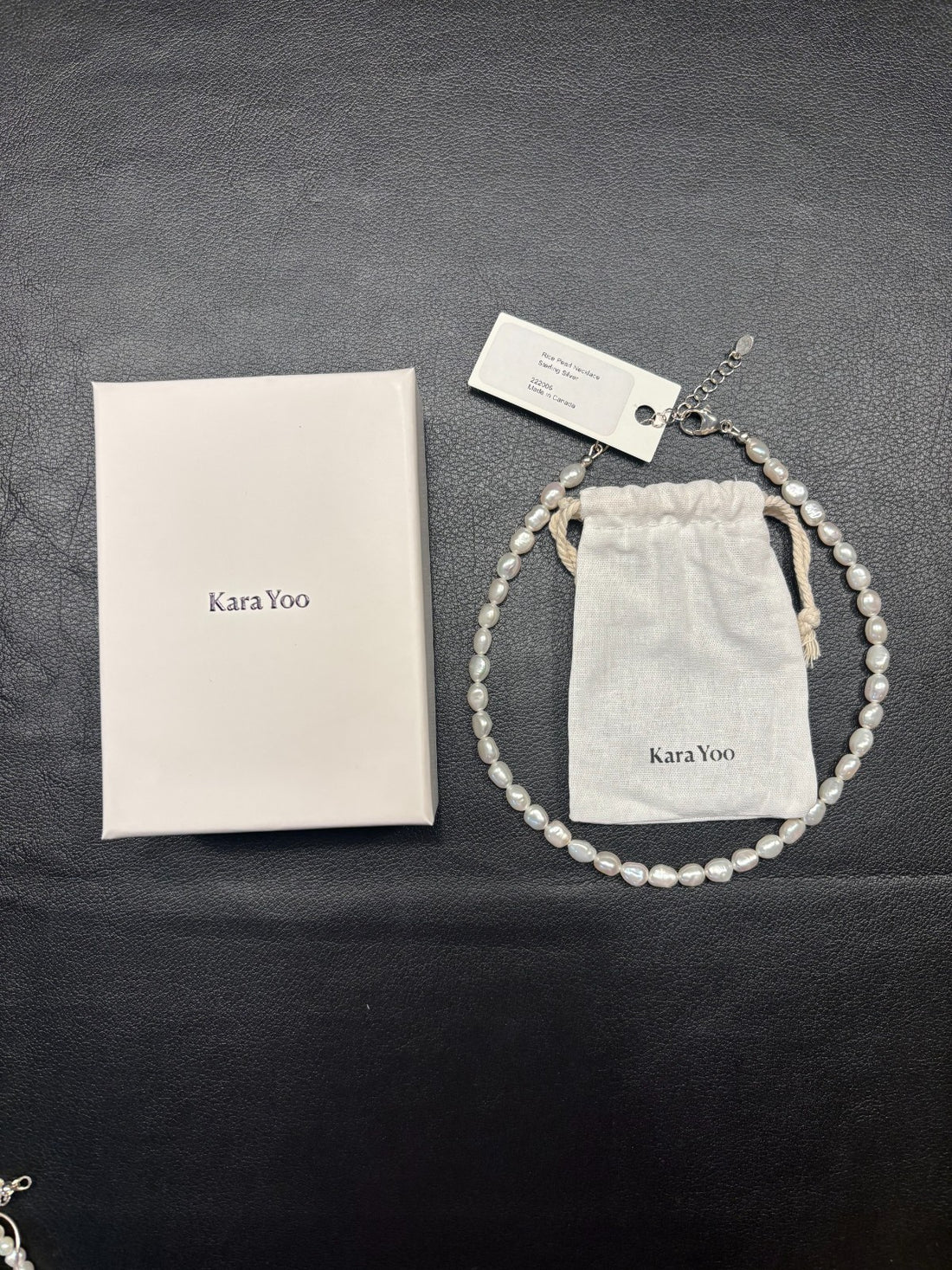 Kara Yoo Rice Pearl & Petite Pearl Necklaces, Storage Bags & Gift Box