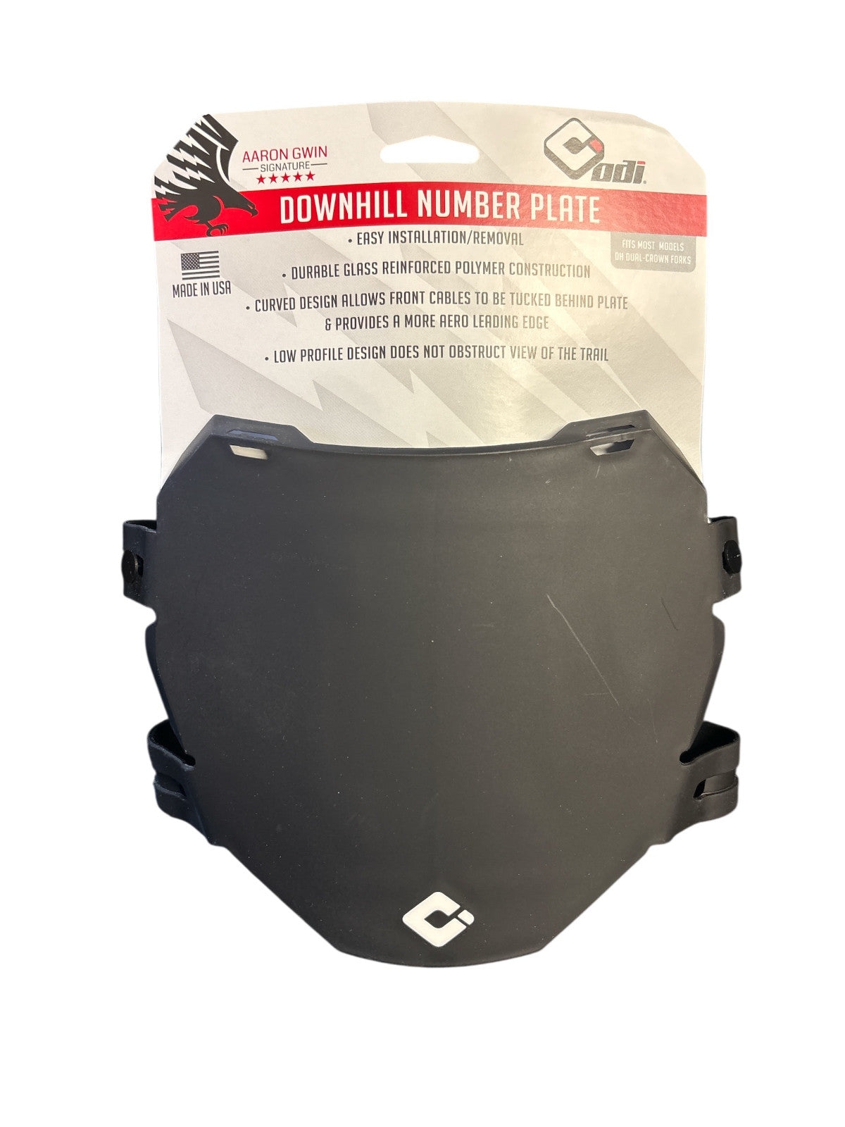 ODI D70DP-B Downhill Number Plate - Front - Aaron Gwin - Black